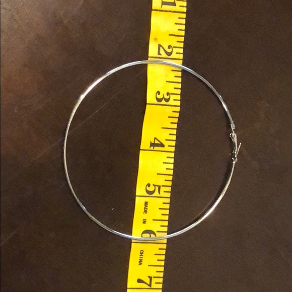 925 Sterling Silver Big Hoop Earrings - Picture 4 of 5